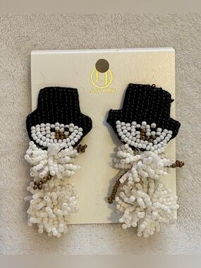 Laura Janelle Beaded Snowman Earrings